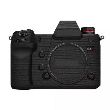 Imagem de S1H Adesivo de capa de câmera antiarranhões para Panasonic Lumix S1H Película protetora de câmera Decalques S1H (preto matriz)