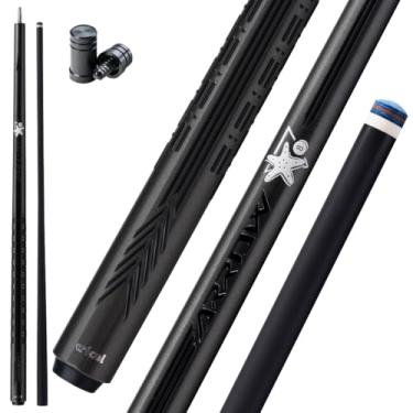 Imagem de CRICAL Bastão de taco de bilhar de fibra de carbono 147 cm bastões profissionais de baixa deflexão para piscina com junta de 3/8 x 8 pinos e ponta de 12,5 mm - cinza prateado