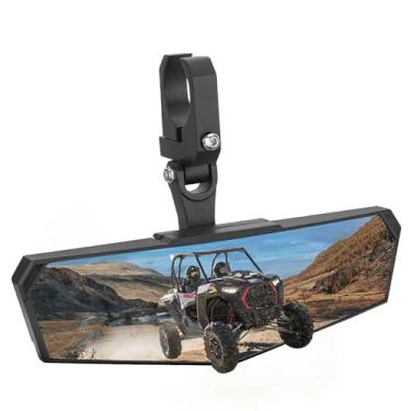 Imagem de KEMIMOTO Espelho retrovisor UTV, espelho SXS UTV, visão clara com grampo de alumínio de perfil baixo ajustável de 3,8-5 cm 360° compatível com Polaris RZR 1000 Pioneer Talon Kawasaki KRX Mule Can Am