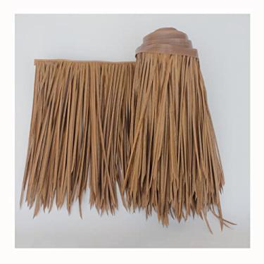 Imagem de Palha de palmeira corredor de palha de plástico telha de telhado de palha mexicana artificial rolos de palha de palha Tiki Hut telhado de palha para Tiki Bar cobertura de guarda-chuva de pátio