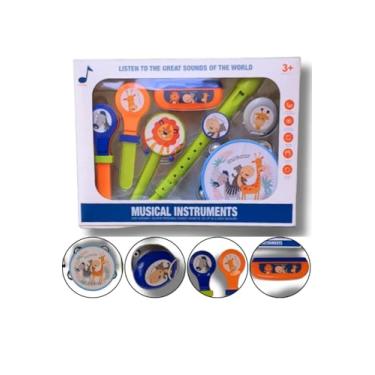 Imagem de Kit Instrumentos Musicais Infantis Educativos – Brinquedo Musical com Flauta, Pandeiro e Maracas – Desenvolvimento Sensorial e Coordenação Motora – Para Crianças