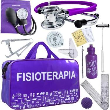 Imagem de Kit Bolsa Fisioterapia Acadêmico Martelo Buck Goniômetro Incoterm, Vio