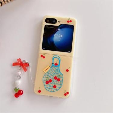 Imagem de Capa protetora rígida para Galaxy Z Flip6 (capa de celular com frutas fofas e pingente) (para Galaxy Z Flip6/04)