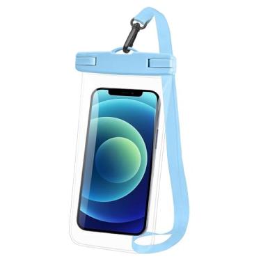 Imagem de [1 unidade] Bolsa de telefone à prova d'água para iPhone 16/15 Pro Max e Galaxy S24+/S23-17.8 cm capa de telefone impermeável com cordão, IPX8 itens essenciais para viagem na praia, Cruise Ship