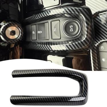 Imagem de Capa de acabamento de painel de mudança de carro para Acura MDX 2022-2026, revestimento de painel de painel de câmbio de fibra de carbono ABS, conjunto completo de acessórios para painel interno