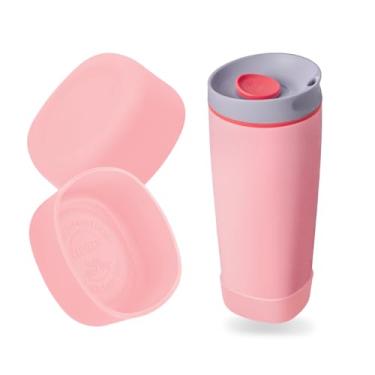 Imagem de Kaitiaki Bota de silicone 2 peças para Owala SmoothSip Slider copo de café 590 ml 340 g, manga antiderrapante para caneca de café de viagem, acessórios de proteção para Owala livre de BPA (rosa alto)