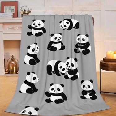Imagem de Cobertor de panda fofo cobertor de lã de panda macio, aconchegante, felpudo, superpelúcia, roupa de cama, berçário, cobertores de bebê, presentes para meninos, meninas, crianças, adultos, homens