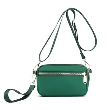 Imagem de Bolsa tiracolo pequena feminina leve de nylon para celular carteira de viagem, Verde, Small, Bolsa transversal pequena para mulheres