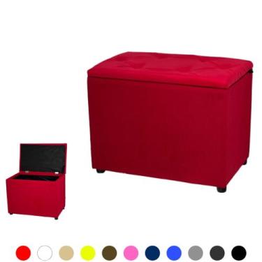 Imagem de Puff Baú Retangular Pufe Conforto Apoio Guarda Objetos brinquedos - Re
