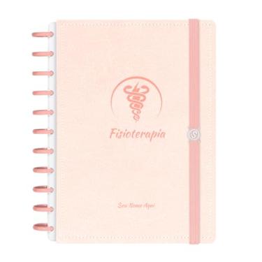 Imagem de Caderno De Disco Iscool Inteligente Personalizado 140 Folhas Profissões Couro Rosa Fisioterapia Grande G+