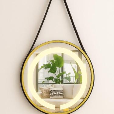 Imagem de Espelho Redondo Iluminado 50cm Touch 2 Leds com Alça Adnet Reduna