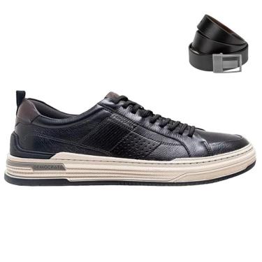 Imagem de Kit Sapatênis Democrata Denim Mike Masculino + Cinto
