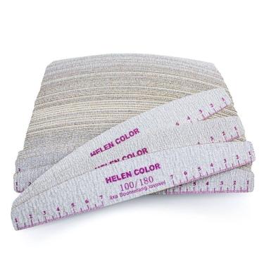 Imagem de 50 Lixas Bumerangue Lavável 100/180 Unha De Gel Helen Color