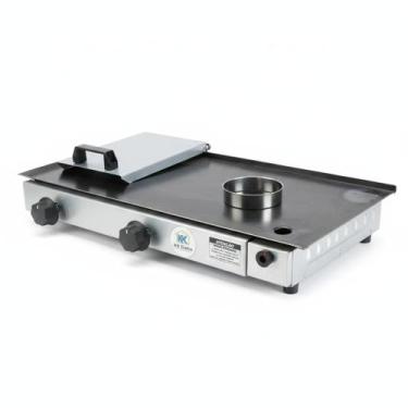 Imagem de Chapa De Lanche Sanduicheira 70x30 Inox Dog Com Prensa Coletor De Gord