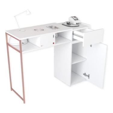 Imagem de Mesa De Manicure Profissional Metalon Com Sugador Embutido - NoBrand, 