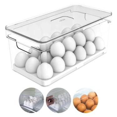 Imagem de Porta Ovos Acrílico para 36 Ovos com Tampa Organizador de Geladeira - 