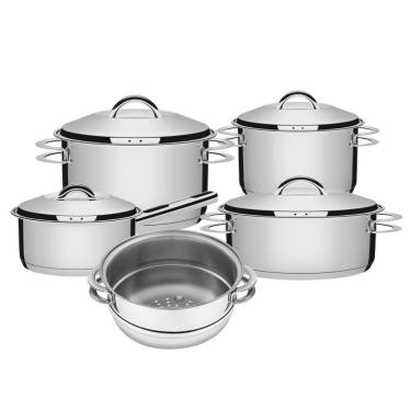 Imagem de Jogo Caçarola Solar 4 Peças Cozi-vapore Aço Inox Tramontina