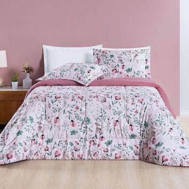 Imagem de Kit Edredom Avere 200 Fios Super King 03 Peças 100% Poliéster - Bothanica