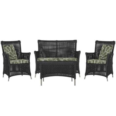 Imagem de Jogo Sofá E 2 Poltronas E Mesa Igapó Fendi E5 Trama Original Preto