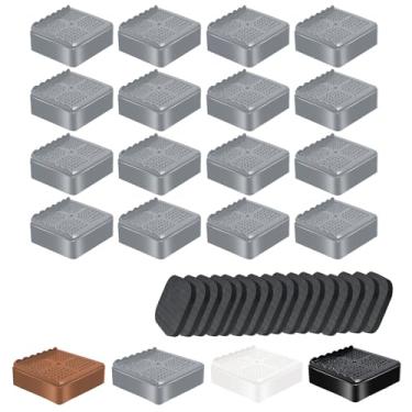 Imagem de Elevadores de móveis para cama resistentes de 2,5 cm, 5 cm, 7,6 cm, 10 cm, em forma de L, ajustável, elevador de cama, para pernas de mesa, sofá, poltrona, geladeira, máquina de lavar (2,5 cm, cinza