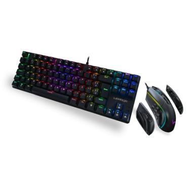 Imagem de Teclado Gamer Mecânico Royal Cross + Mouse Gamer Rolf 14 Botões Com Fio 10000DPI Warrior - TC312K TC312K