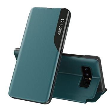 Imagem de LEMAXELERS Capa para Galaxy Note 8, Samsung Note 8 Fashion Slim Business Smart View Capa protetora magnética à prova de choque para Samsung Galaxy Note 8, verde QH