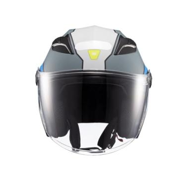 Imagem de Kit Capacete Aberto Texx Urello Reisenz Com Luvas Pista V2 Azul Verde Branco Tamanho 62 Xxxl 5Xl