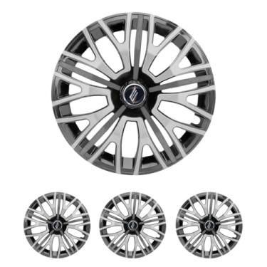 Imagem de Jogo Calota Aro 14 Triton Sport Black Silver Graphite C3 C4 Aircross C5 Xsara Berlingo + Selo Resinado