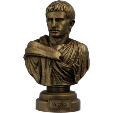 Imagem de Estátua Busto Virgílio - Marão - Poeta Romano (Cor Ouro Velho)