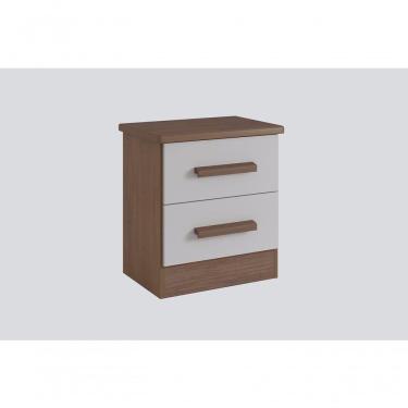 Imagem de Mesa De Cabeceira 2 Portas New Athos - D Doro Castanho/off White
