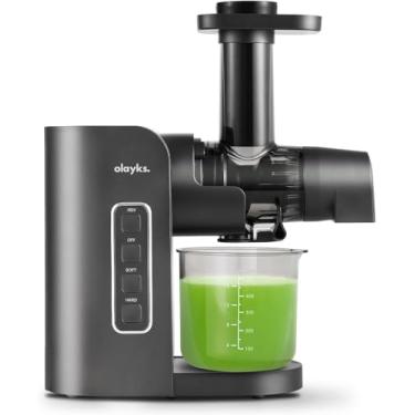 Imagem de Olayks Máquina de espremedor, espremedor lento com 2 modos de velocidade e motor silencioso, máquinas de espremedor a frio, vegetais e frutas com função inversa, espremedor de aipo, livre de BPA