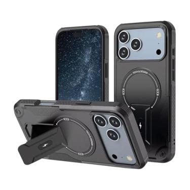 Imagem de Diffy Capa Defender Pro para iPhone | Case Militar Anti Impacto Magnética, Suporte Ajustável e Proteção Dupla (Preto, iPhone 17 Pro Max)