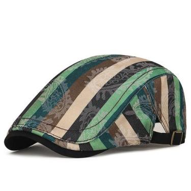 Imagem de Chapéu Gatsby Newsboy floral listrado com boné plano para homens - yiw