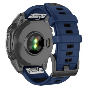Imagem de Velocarer Pulseira de silicone de ajuste rápido de 26 mm para Garmin Fenix 8/7X/7X Pro/6X/6X Pro/5X/5X Plus (51 mm), Epix Pro 51 mm, Tactix 8/7/7 Pro, para smartwatch Enduro 3/2, azul royal e preto