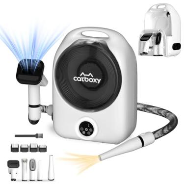 Imagem de Catboxy Kit de aspirador de pelos de cães, secador de pelos de cães e gatos, removedor de pelos de animais de estimação profissional com escova, desembaraçar, limpar, acessórios secos, íons negativos