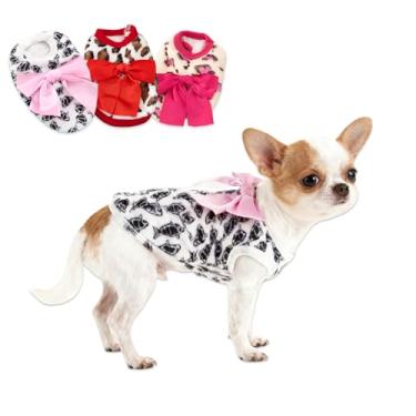 Imagem de hoyuwak 3 peças de suéteres para cães pequenos, roupas quentes de inverno para filhotes, Yorkie, Chihuahua, xícara de chá, roupa grossa, PPP