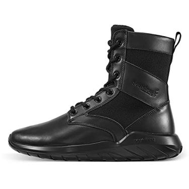 Imagem de Soulsfeng Botas táticas masculinas e femininas leves para trabalho e caminhadas militares, Zíper preto, 11.5 Women/10 Men