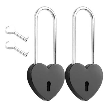 Imagem de YAODHAOD Cadeado de coração Love Lock com chaves, presente romântico para casais para aniversários, dia dos namorados, casamento - cadeado em forma de coração, lembrança de relacionamento de longa