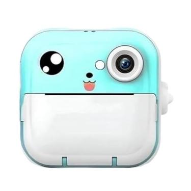 Imagem de Câmera Infantil Instantânea Filmadora Impressão Full Hd Tela Digital Tira Imprimi Vídeos Fotográfica Foto E Jogos (Azul)
