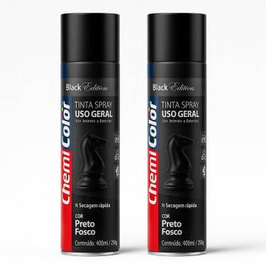 Imagem de Kit 02 Tintas Spray 400ml Para Uso Geral Multiuso Secagem Rápida - Chemicolor