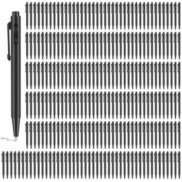 Imagem de Pacote com 200 mini canetas de tinta preta retráteis, ponta fina de 0,7 mm, canetas de escrita suaves para escritório, escola, bolso e viagens, com clipe