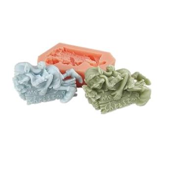 Imagem de Molde de silicone de elfo adormecido, Feliz Natal, faça você mesmo, molde de resina de poli fofo, presente de decoração de casa para presente de Natal