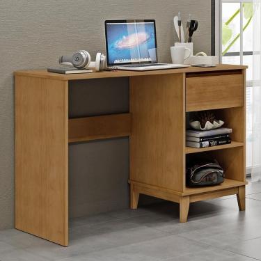 Imagem de Escrivaninha 110cm 1 Gaveta Home Office Solvi Freijó F07 - Mpozenato