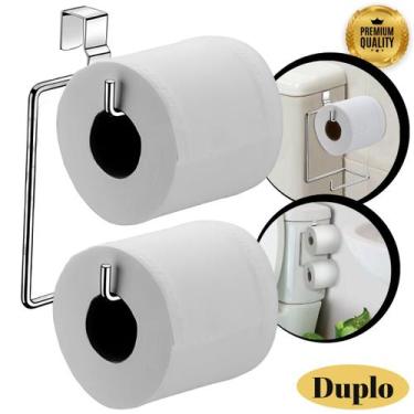 Imagem de Suporte Porta Papel Higiênico Duplo Banheiro Para Caixa Acoplada Croma