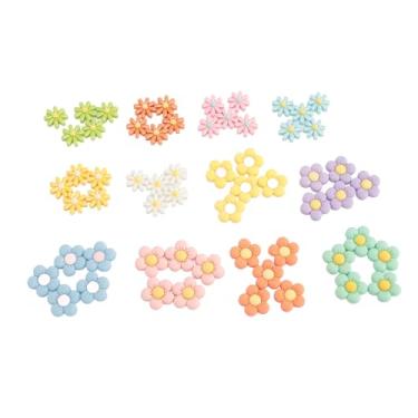 Imagem de Encantos de flores de resina Contas de flores Encantos de lodo de flores Enfeites decorativos leves e lisos para artesanato DIY Joias artesanais 60 peças de cores mistas