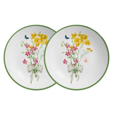 Imagem de Jogo 2 Pratos Sobremesa Coup Jardim Campestre 21cm Cerâmica Alleanza