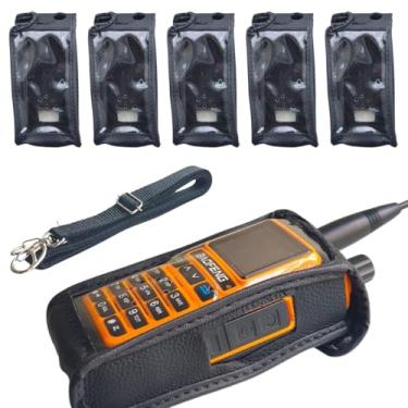 Imagem de 5 Capas De Couro Com Clipe Para Radio Comunicador UV17 Aviação