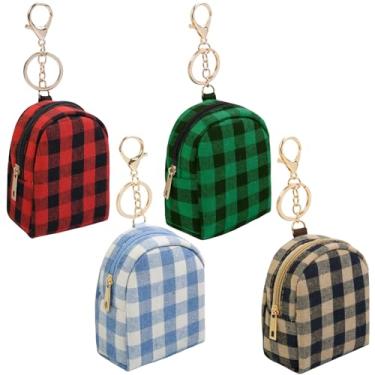 Imagem de AIBFRID 4 porta-chaves, linda bolsa de cosméticos para mulheres, bolsa de maquiagem de couro PU, bolso para chave, bolsa de batom, porta-cartões, organizador de cabos de dados, bolsa com zíper, Série