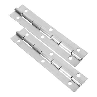 Imagem de 2 peças de dobradiça de piano de aço inoxidável de 15 cm para serviço pesado contínuo para móveis porta armário ferragens tom prata
