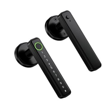 Imagem de Cadeado de Porta com Digital Biometrico maçaneta teclado senha sem chave controle remoto APP entrada para quarto casa hotel escritório apartamento